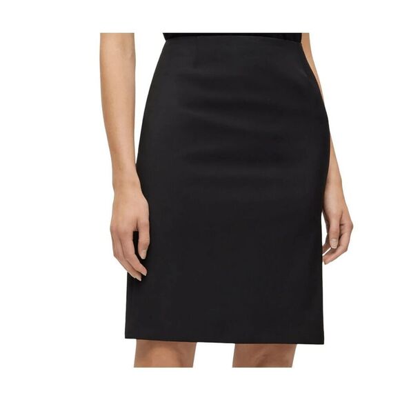 Hugo Boss Veronice Wool Pencil Skirt Black Back Slit and Zip Closure Size 6 - Picture 1 of 13
